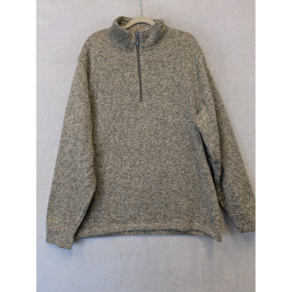 OLD NAVY Men's Size 2X Fleece Pullover Sweatshirt Heather Gray Quarter Zip